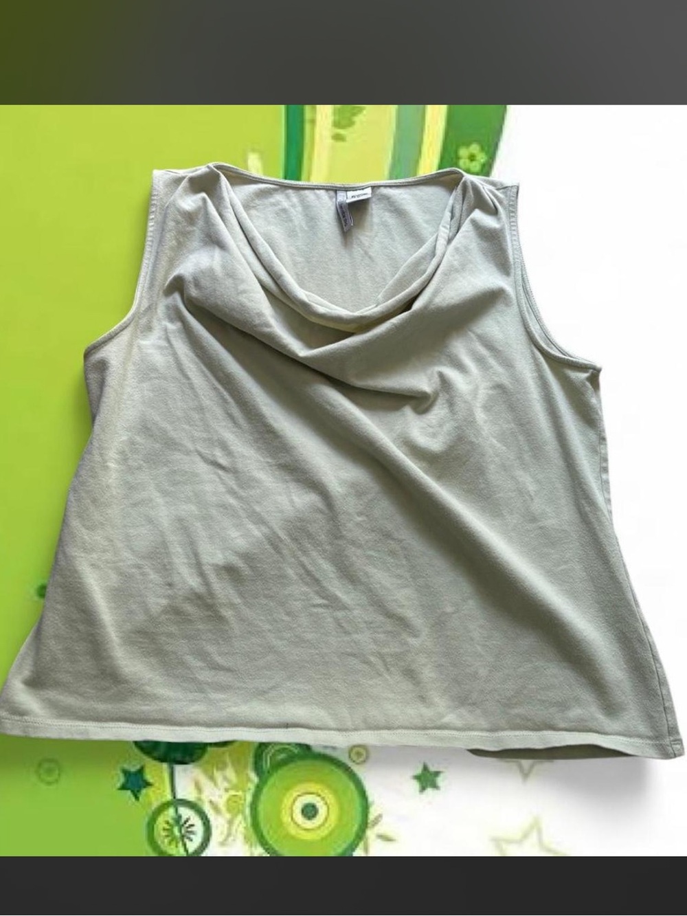 Vintage Y2K 2000s Two Star Dog Sage Green Draped Cowl Neck Tank Top🌿
